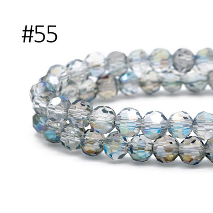 95pcs Round Faceted Crystal Glass Beads 6mm Rose Gold- (32QZ-06)