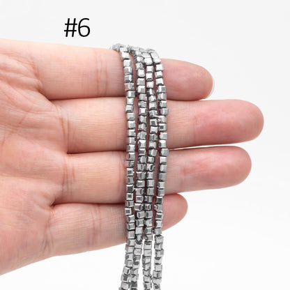 190 beads- Faceted Glass Cube, 2mm Tiny Faceted Crystal beads, (#FZ-02)