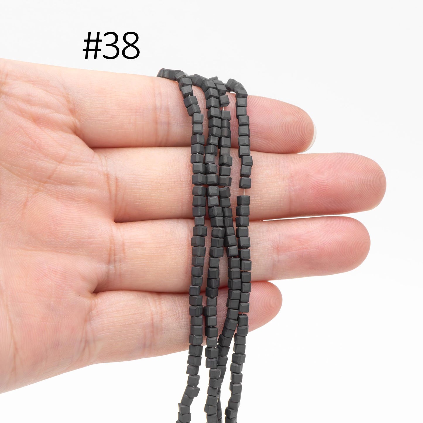 190 beads- Faceted Glass Cube, 2mm Tiny Faceted Crystal beads, (#FZ-02)