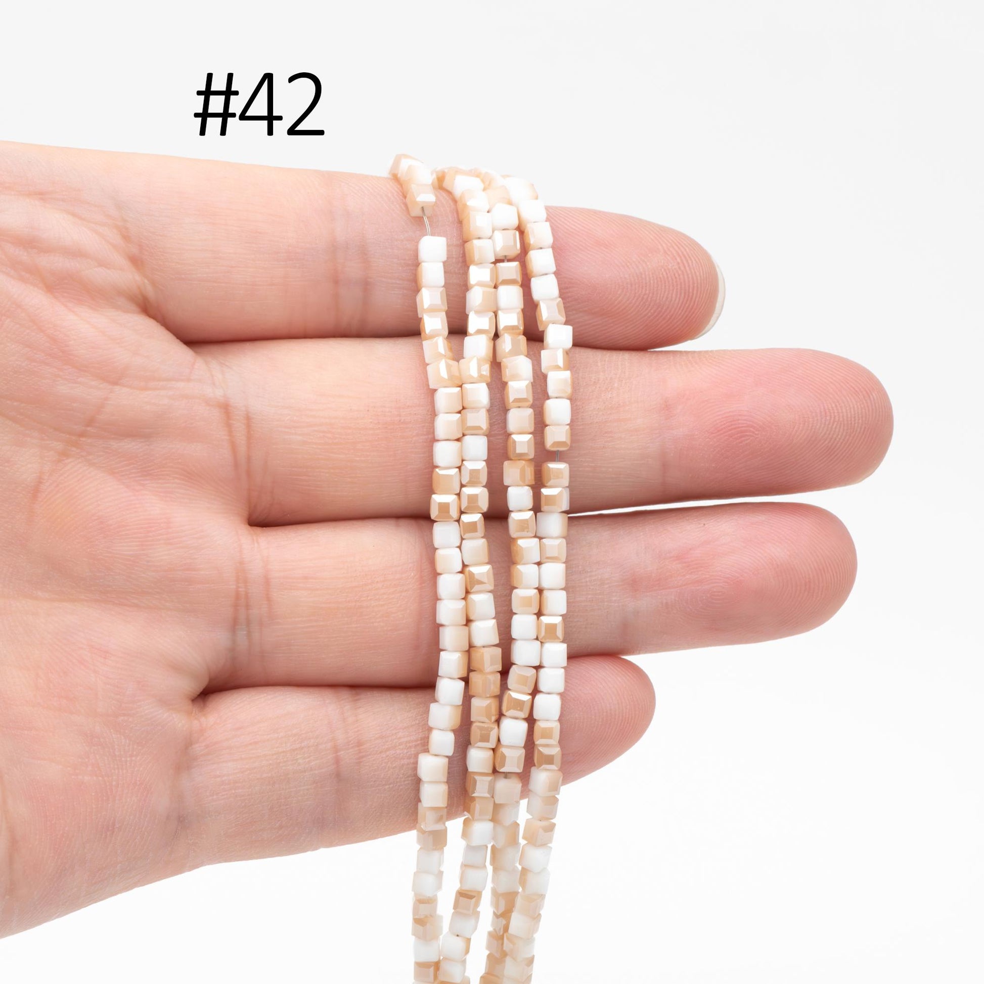 190 beads- Faceted Glass Cube, 2mm Tiny Faceted Crystal beads, (#FZ-02)