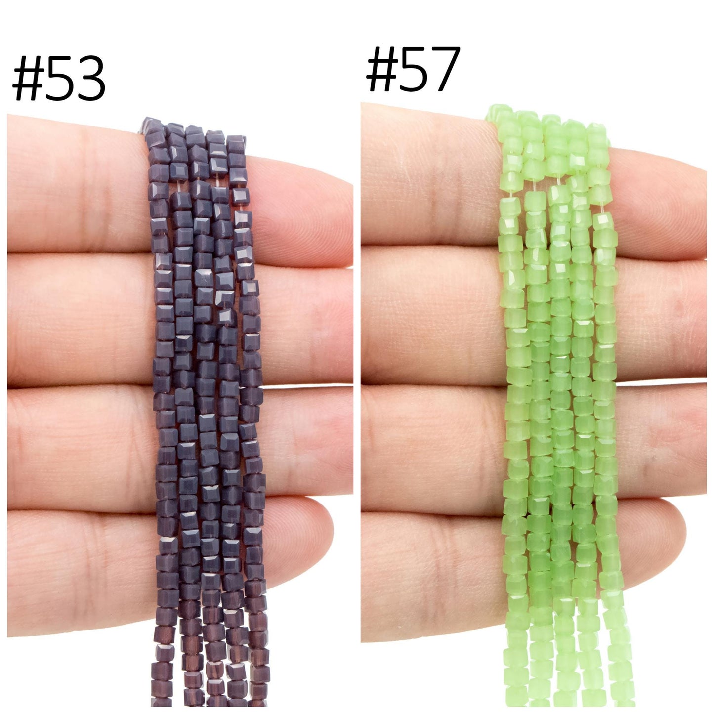 190 beads- Faceted Glass Cube, 2mm Tiny Faceted Crystal beads, (#FZ-02)