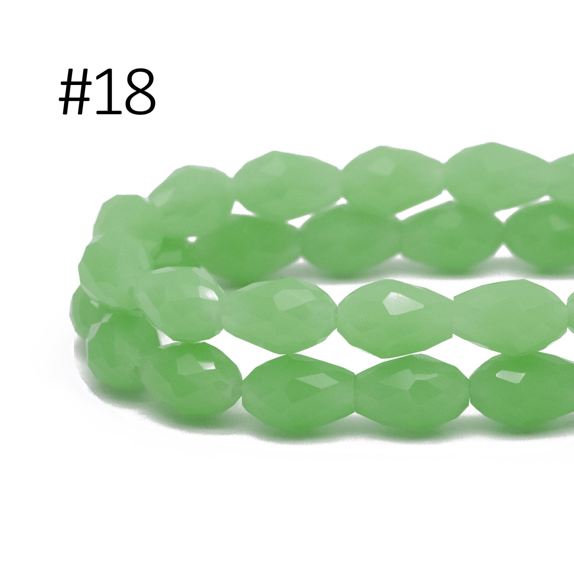 58pcs Teardrop Crystal Glass Faceted Beads 8x11mm (#SS-08)