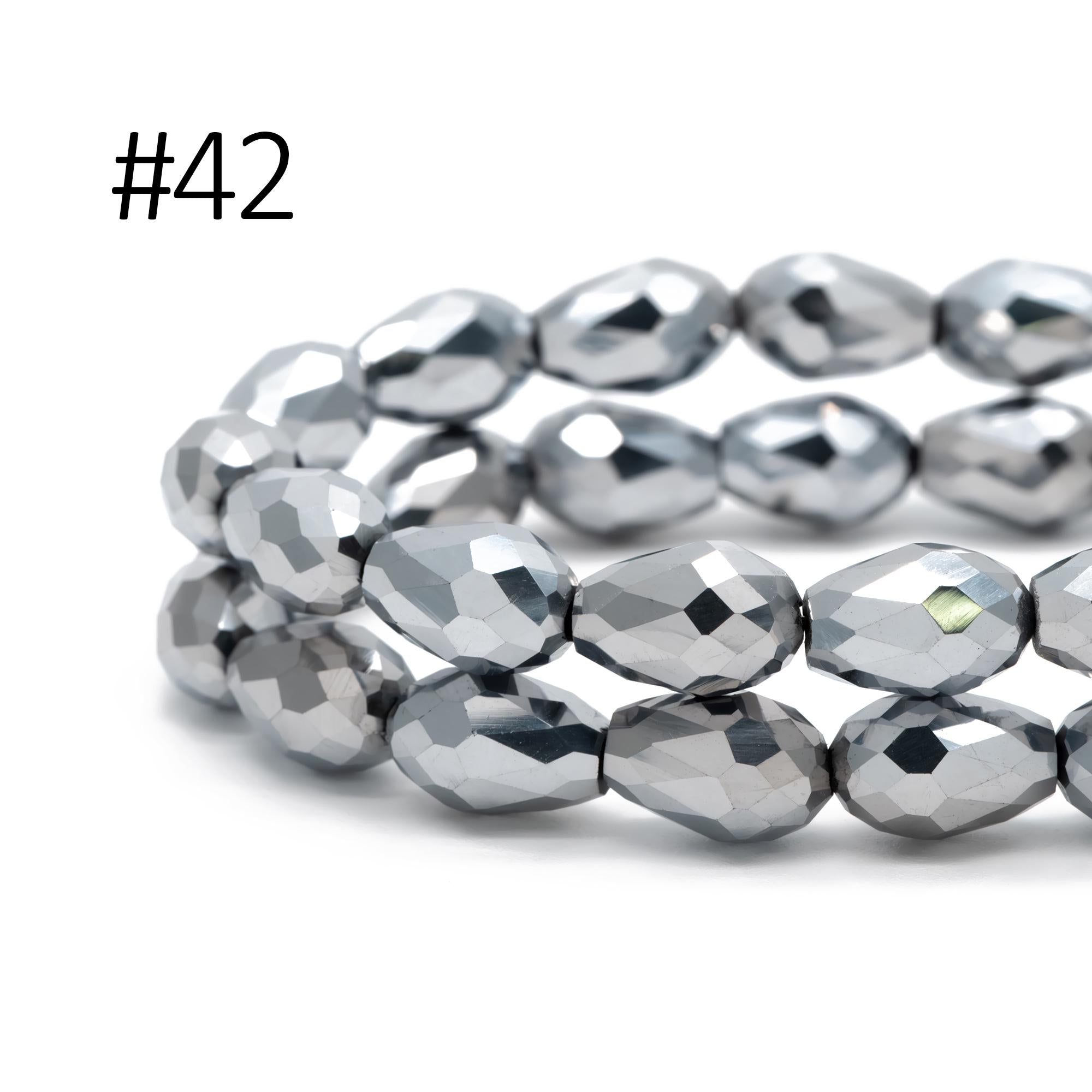 58pcs Teardrop Crystal Glass Faceted Beads 8x11mm (#SS-08)