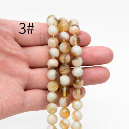 45pcs Smooth Round Glass beads 8mm, Faux Gemstone Beads, Imitation Natural Stone (GM-050)
