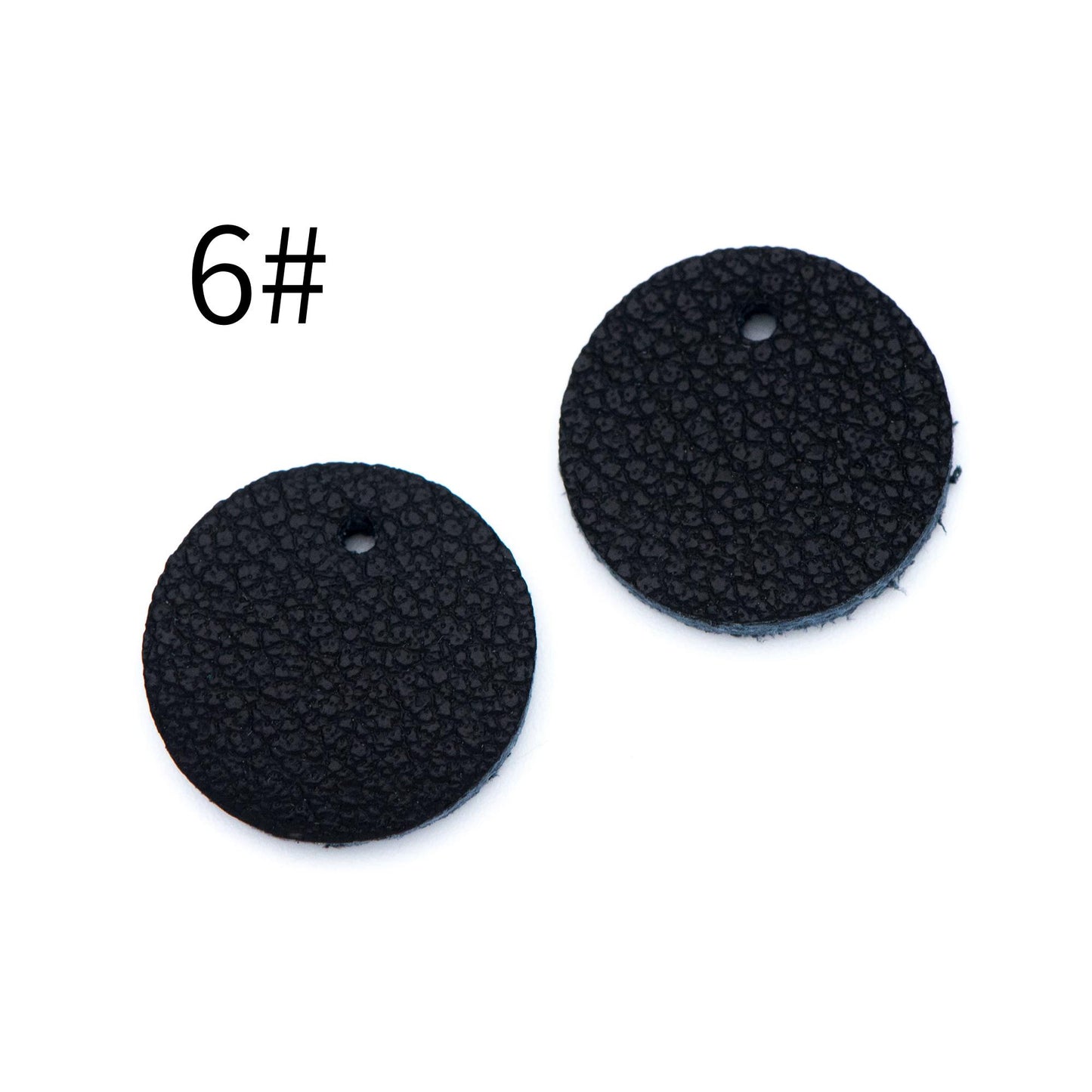 10pcs Genuine Leather Round Charms 15mm, Flat Coin Disc Geometric Pendants, DIY Components for Earrings, (FB-062)