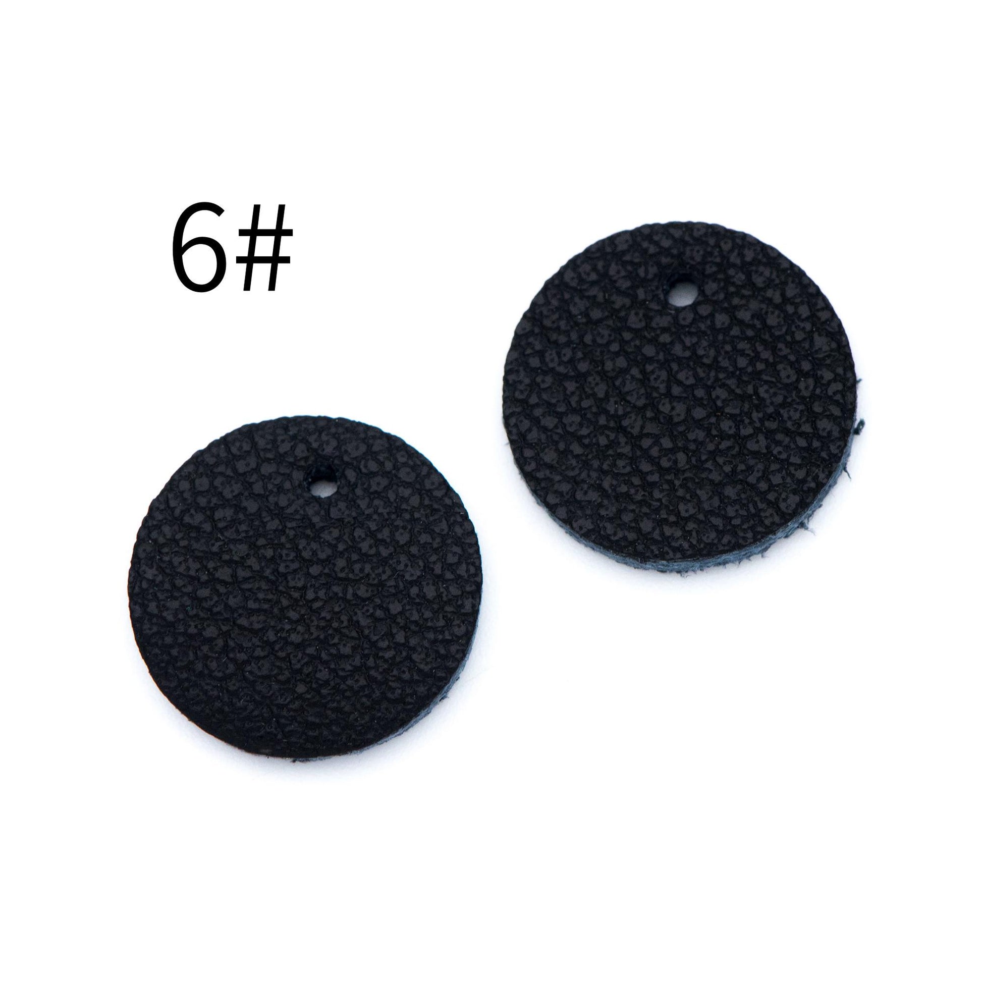 10pcs Genuine Leather Round Charms 15mm, Flat Coin Disc Geometric Pendants, DIY Components for Earrings, (FB-062)