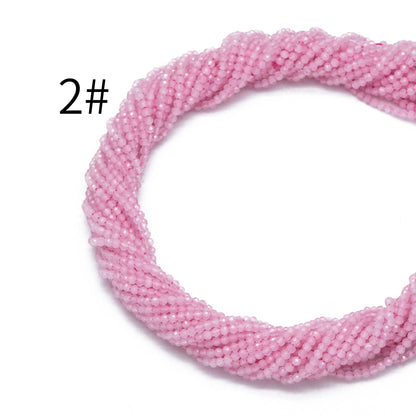 2mm-2.5mm faceted Colorful Micro Cat Eye Glass Beads, Small Faced beads, Bracelet Necklace DIY, Full 15 Inch Strands (TR-012)