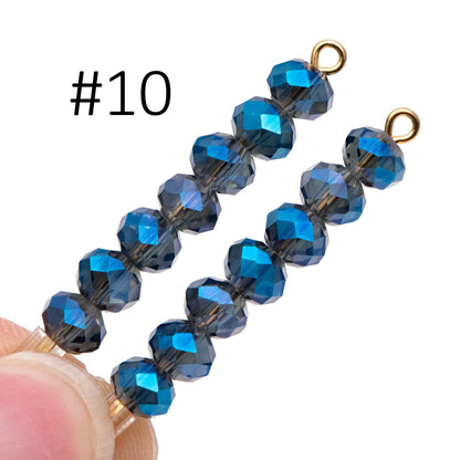 80 Beads Rondelle Crystal Glass Faceted Beads 4x6mm -(BZ06)