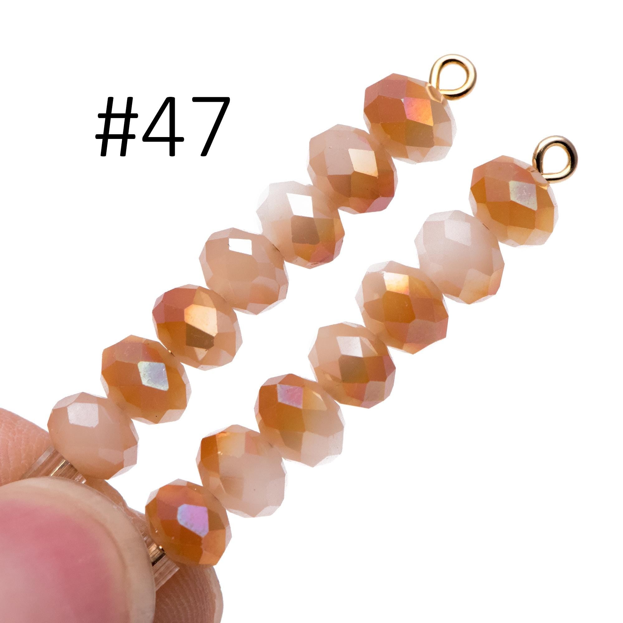 80 Beads Rondelle Crystal Glass Faceted Beads 4x6mm -(BZ06)
