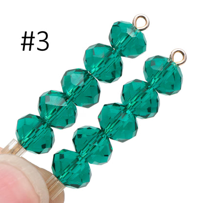 65 beads- Faceted Glass Crystal Rondelle Beads,6x8mm (BZ08)