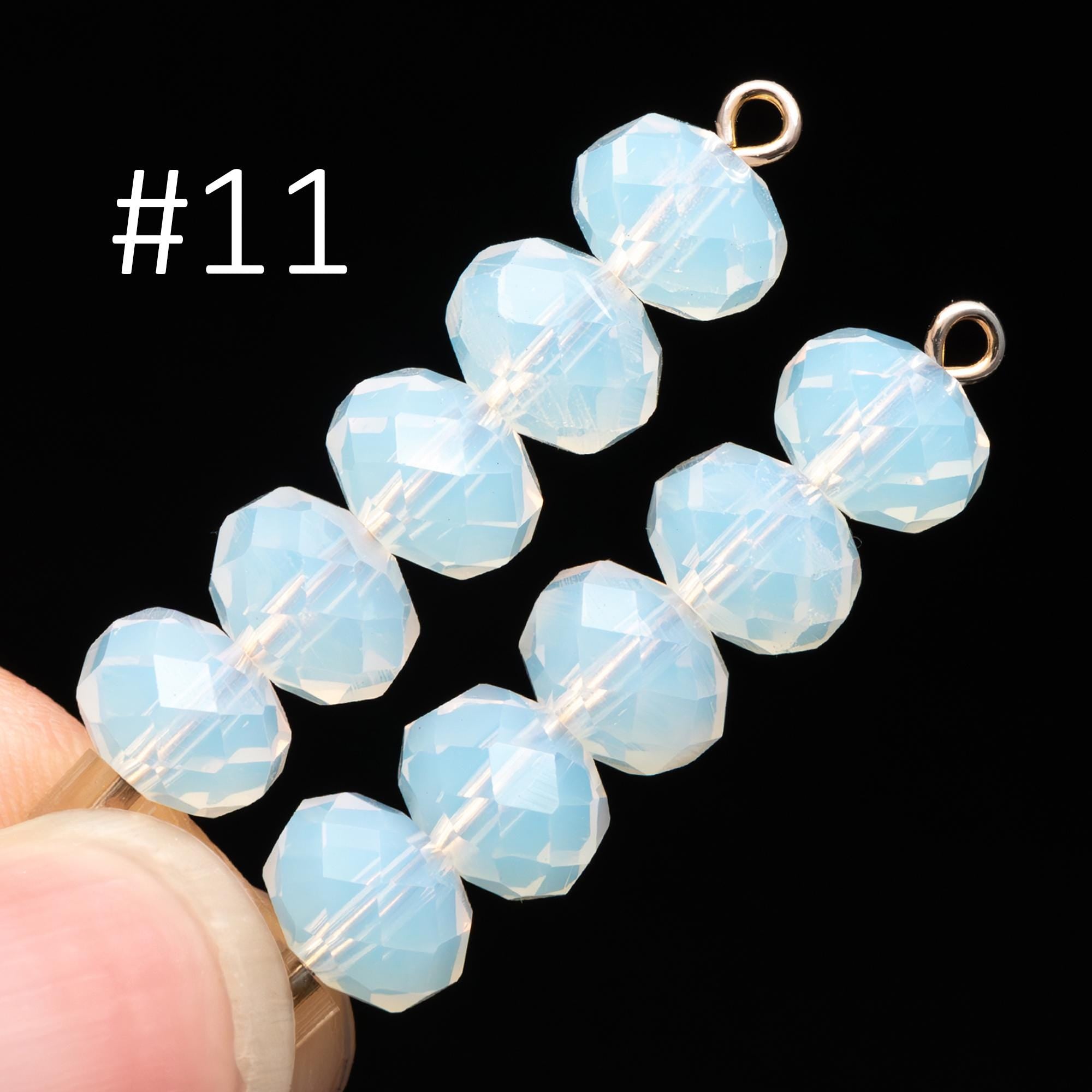 65 beads- Faceted Glass Crystal Rondelle Beads,6x8mm (BZ08)