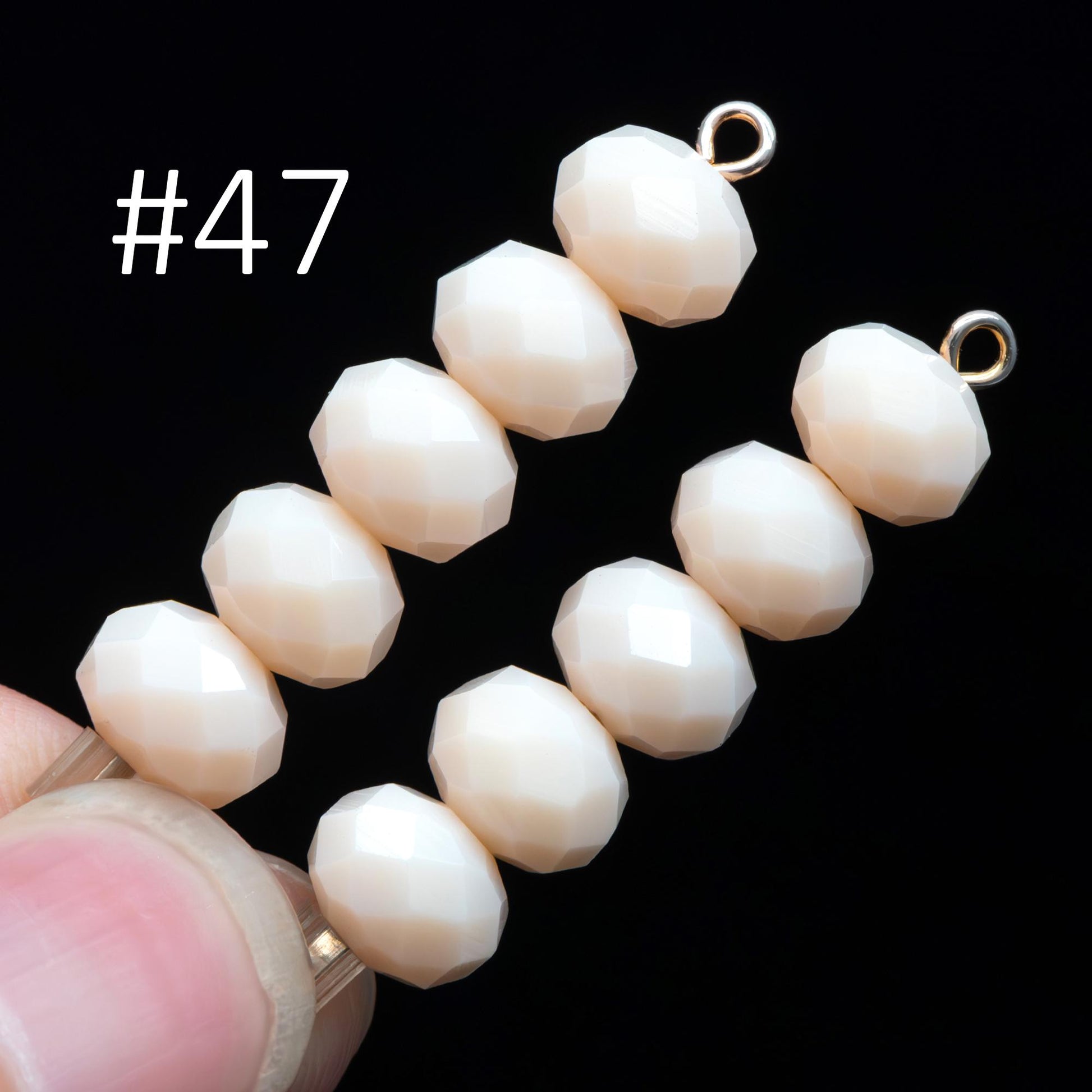 65 beads- Faceted Glass Crystal Rondelle Beads,6x8mm (BZ08)