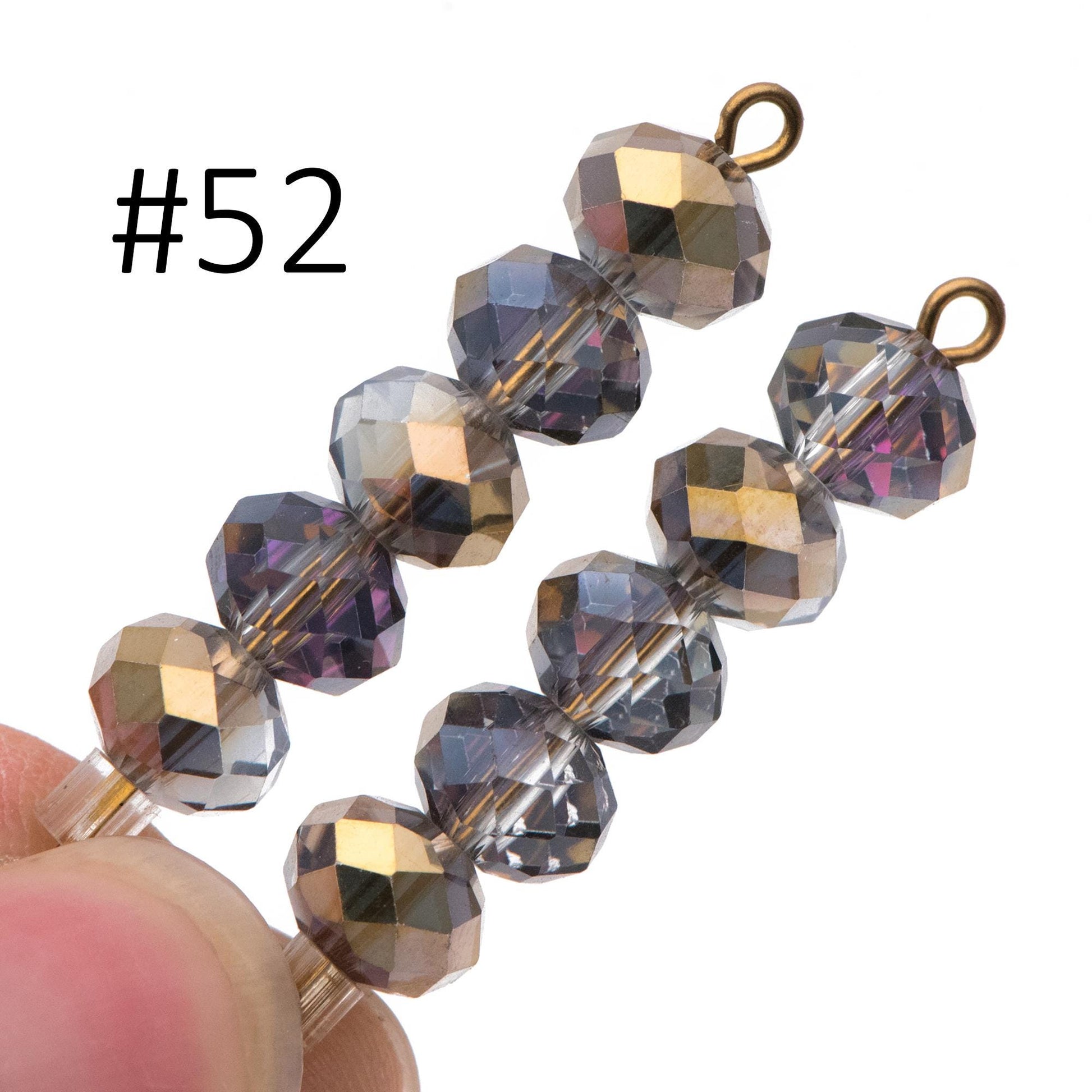 65 beads- Faceted Glass Crystal Rondelle Beads,6x8mm (BZ08)