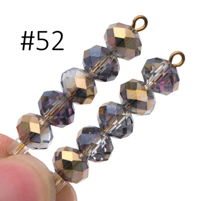 65 beads- Faceted Glass Crystal Rondelle Beads,6x8mm (BZ08)