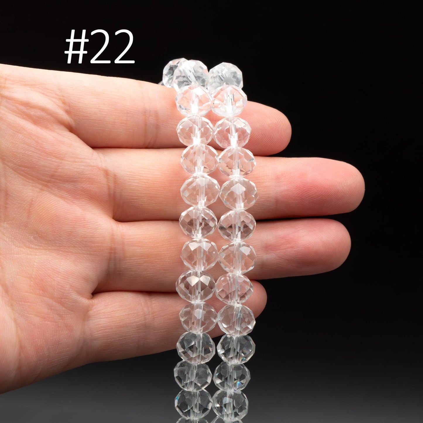 65 beads Rondelle Crystal Glass Faceted beads 8x10mm (BZ10)