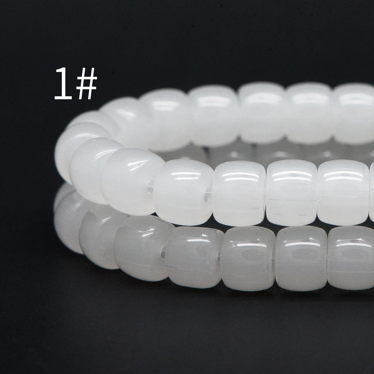 60pcs Smooth Cylinder Rondelle Glass Beads, 8x6mm, Candy Color Crystal Beads (GM-042)