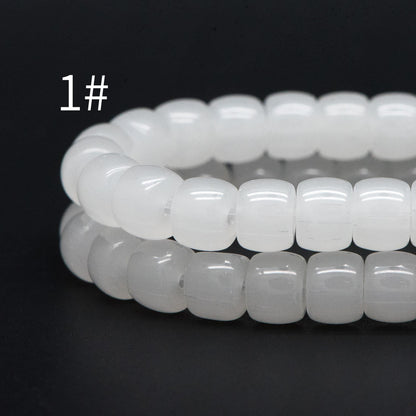 60pcs Smooth Cylinder Rondelle Glass Beads, 8x6mm, Candy Color Crystal Beads (GM-042)