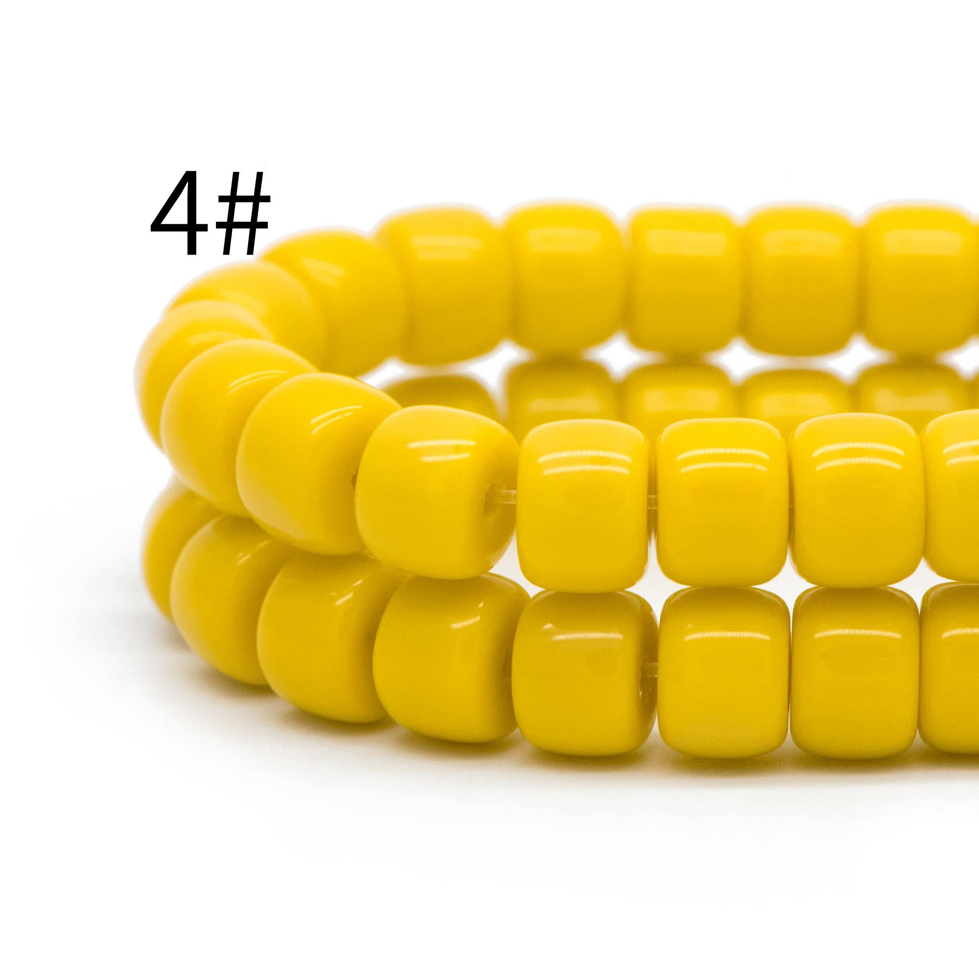 60pcs Smooth Cylinder Rondelle Glass Beads, 8x6mm, Candy Color Crystal Beads (GM-042)
