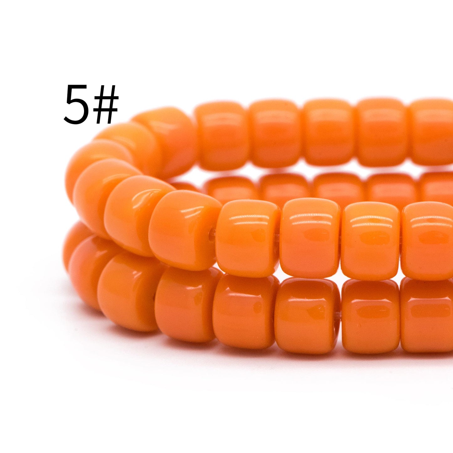 60pcs Smooth Cylinder Rondelle Glass Beads, 8x6mm, Candy Color Crystal Beads (GM-042)