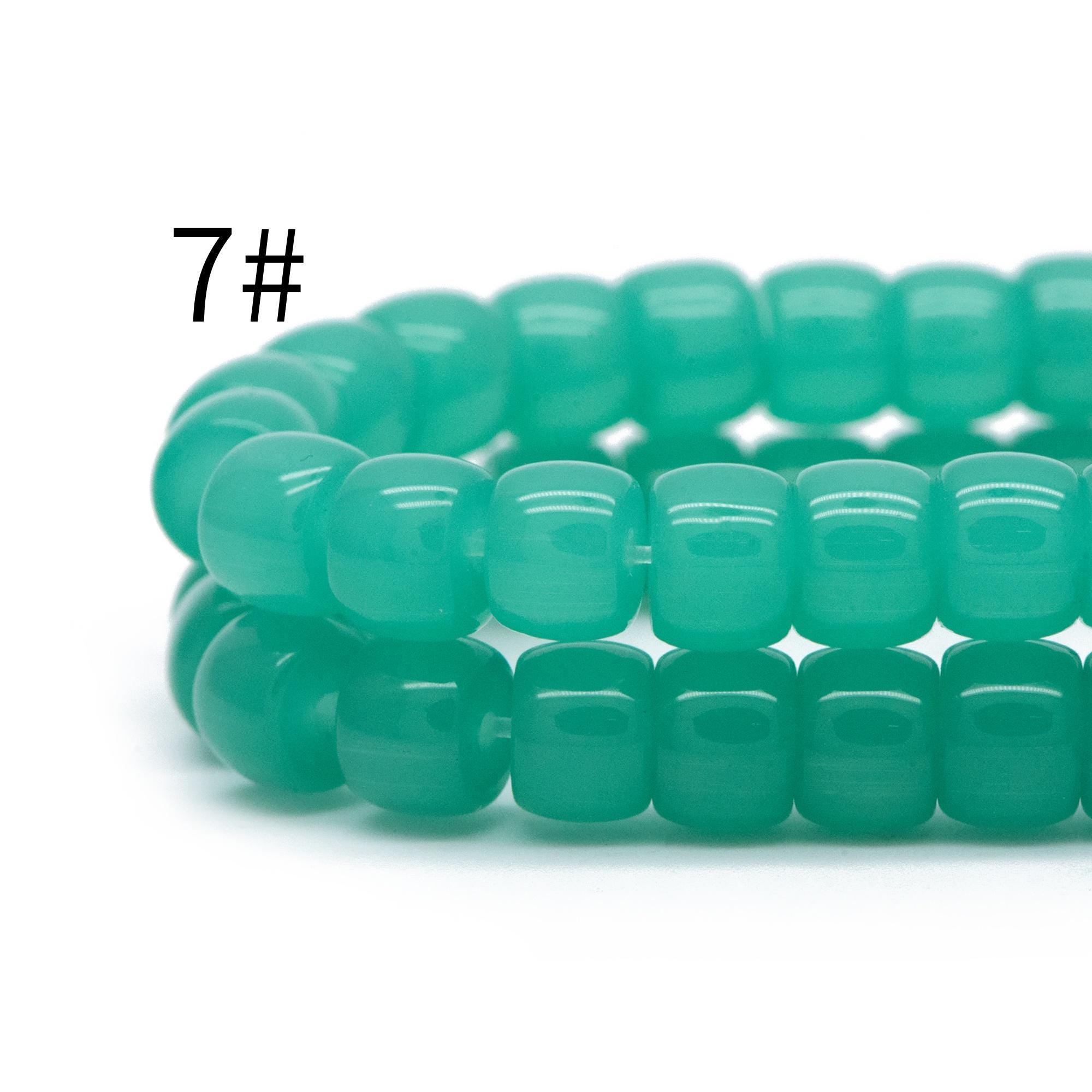 60pcs Smooth Cylinder Rondelle Glass Beads, 8x6mm, Candy Color Crystal Beads (GM-042)