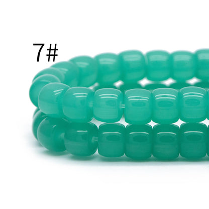 60pcs Smooth Cylinder Rondelle Glass Beads, 8x6mm, Candy Color Crystal Beads (GM-042)