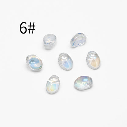 50 beads- Crystal Glass Leaf Beads, Unique Shaped Teardrop Beads, Multi Colors (#GM-033)