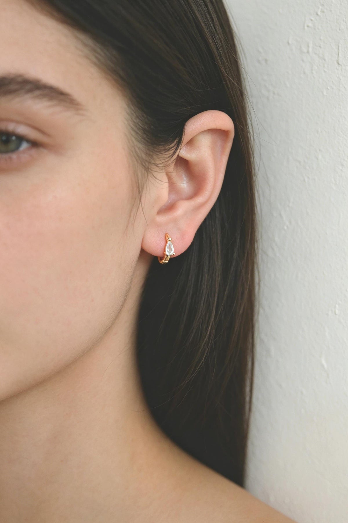 4pcs CZ Pave Hoop Earrings, Dainty Huggie Earrings, Minimalist Earring, Small Gold Hoops Earring (GB-3467)