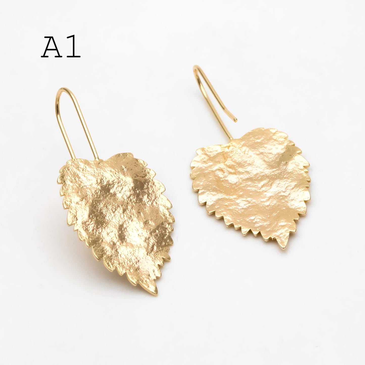 4pcs Gold/ Silver Tone Leaf Ear Hooks, Simple Earwires Earring Components (GB-3323)