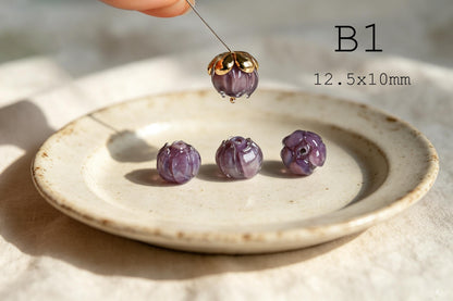 Handmade Flower Glass Beads for Jewelry, DIY Floral Beads for Bracelets, Necklaces & Earrings, Lampwork Beads (GM-052)