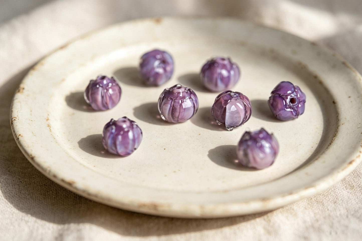 Handmade Flower Glass Beads for Jewelry, DIY Floral Beads for Bracelets, Necklaces & Earrings, Lampwork Beads (GM-052)