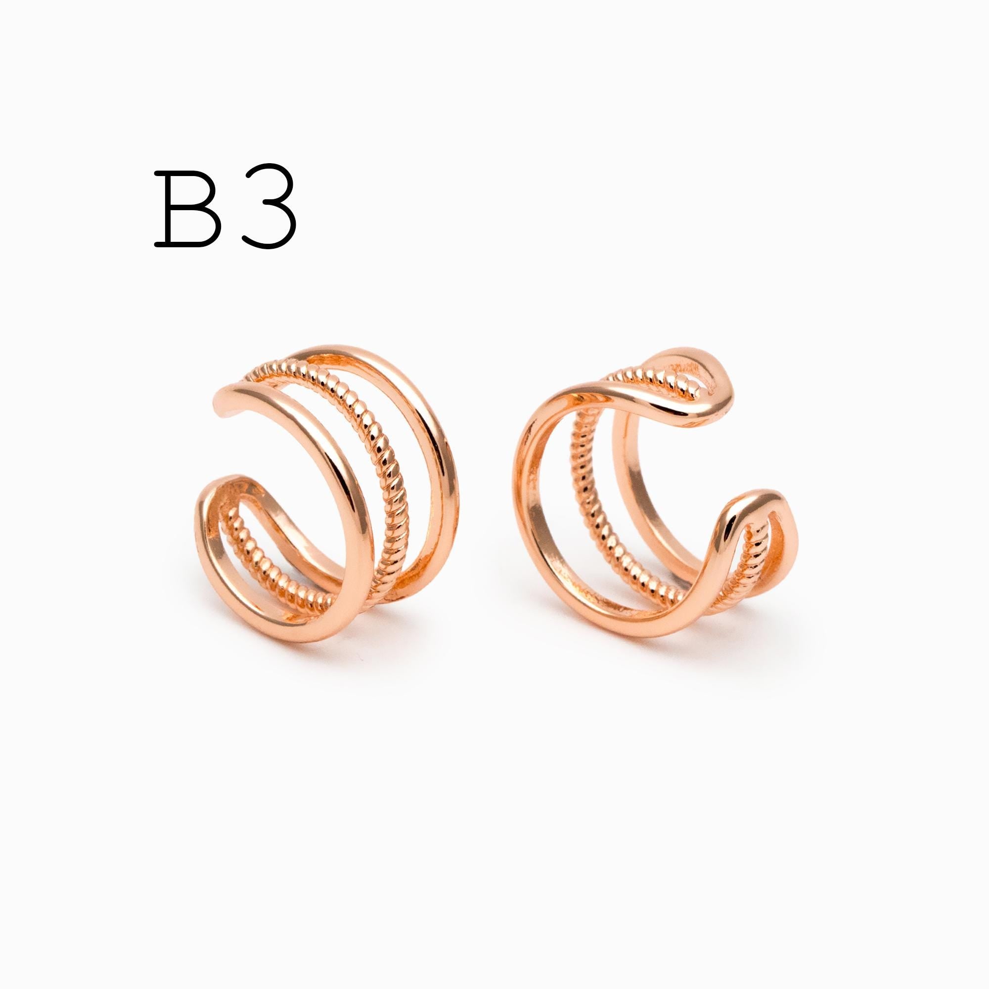 10pcs Gold Ear Cuff, Cartilage Ear Cuff, Gold Plated Ear Cuff, Knot Ear Cuff, Cartilage Earrings (GB-2121)