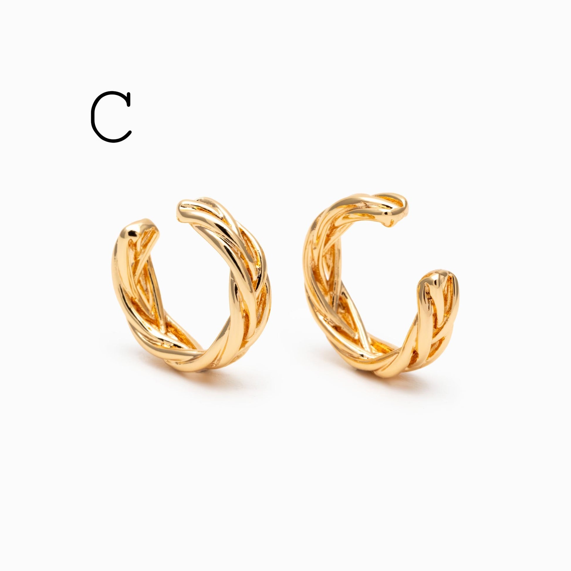 10pcs Gold Ear Cuff, Cartilage Ear Cuff, Gold Plated Ear Cuff, Knot Ear Cuff, Cartilage Earrings (GB-2121)