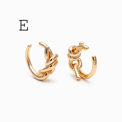 10pcs Gold Ear Cuff, Cartilage Ear Cuff, Gold Plated Ear Cuff, Knot Ear Cuff, Cartilage Earrings (GB-2121)