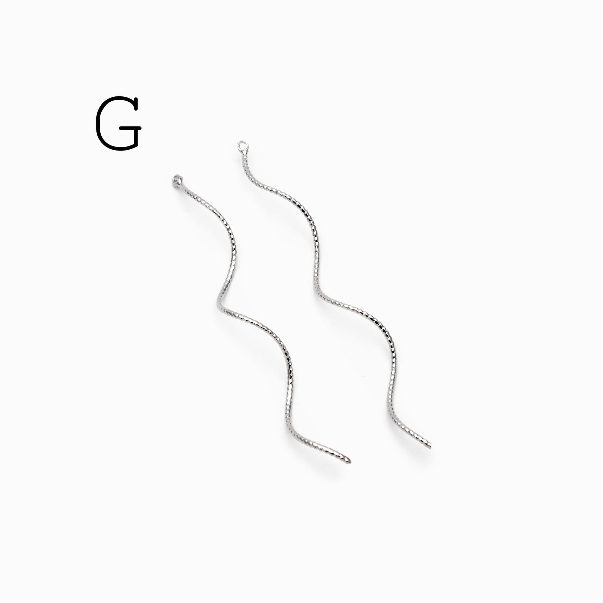 10pcs Gold/ Silver Earring Wire Charms, Gold/ Rhodium plated Brass Chain Bar Pendants, Earwire Connector Findings (GB-454)