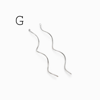10pcs Gold/ Silver Earring Wire Charms, Gold/ Rhodium plated Brass Chain Bar Pendants, Earwire Connector Findings (GB-454)