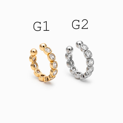 4pcs CZ Pave Gold Ear Cuffs, Dainty Ear Cuff, Delicate Ear Cuff, Ear Cuff No Piercing (GB-1335)