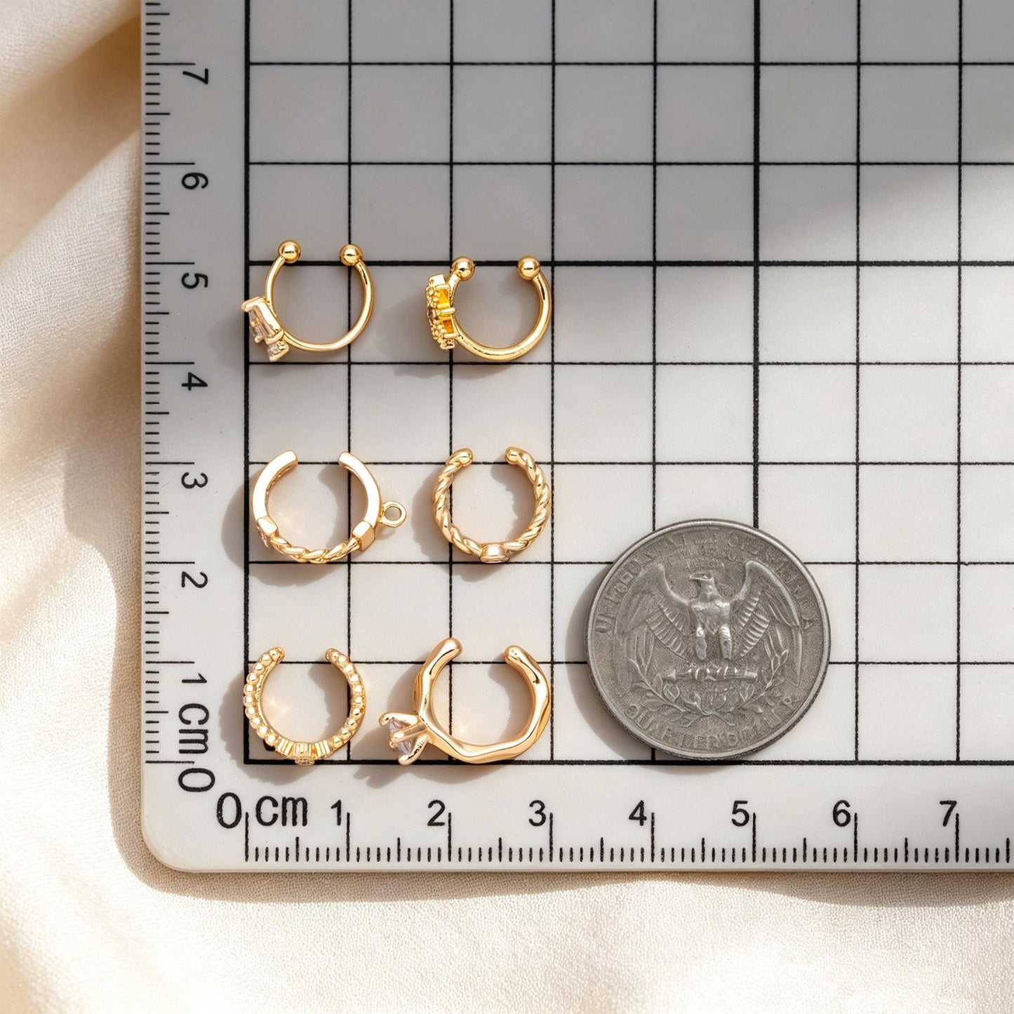 10pcs CZ Pave Gold Ear Cuff, Minimalist Ear Cuff, Dainty Earcuff Earring (GB-3539)