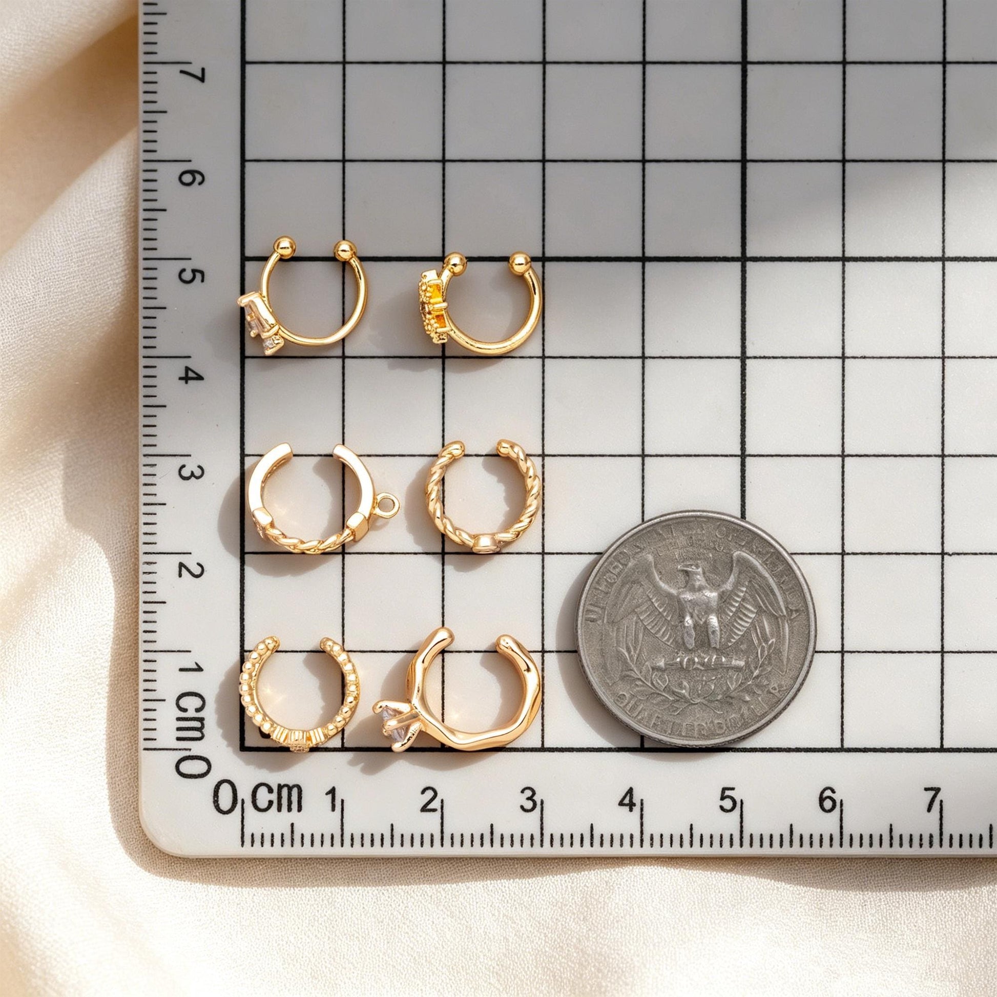 10pcs CZ Pave Gold Ear Cuff, Minimalist Ear Cuff, Dainty Earcuff Earring (GB-3539)