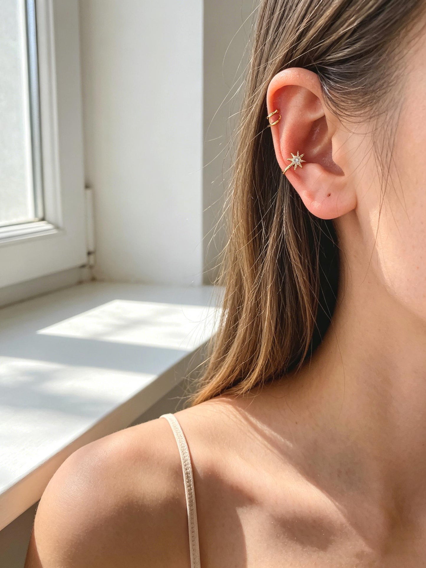 10pcs CZ Pave Gold Ear Cuff, Minimalist Ear Cuff, Dainty Earcuff Earring (GB-3539)