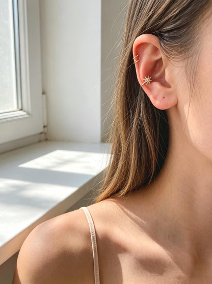 10pcs CZ Pave Gold Ear Cuff, Minimalist Ear Cuff, Dainty Earcuff Earring (GB-3539)