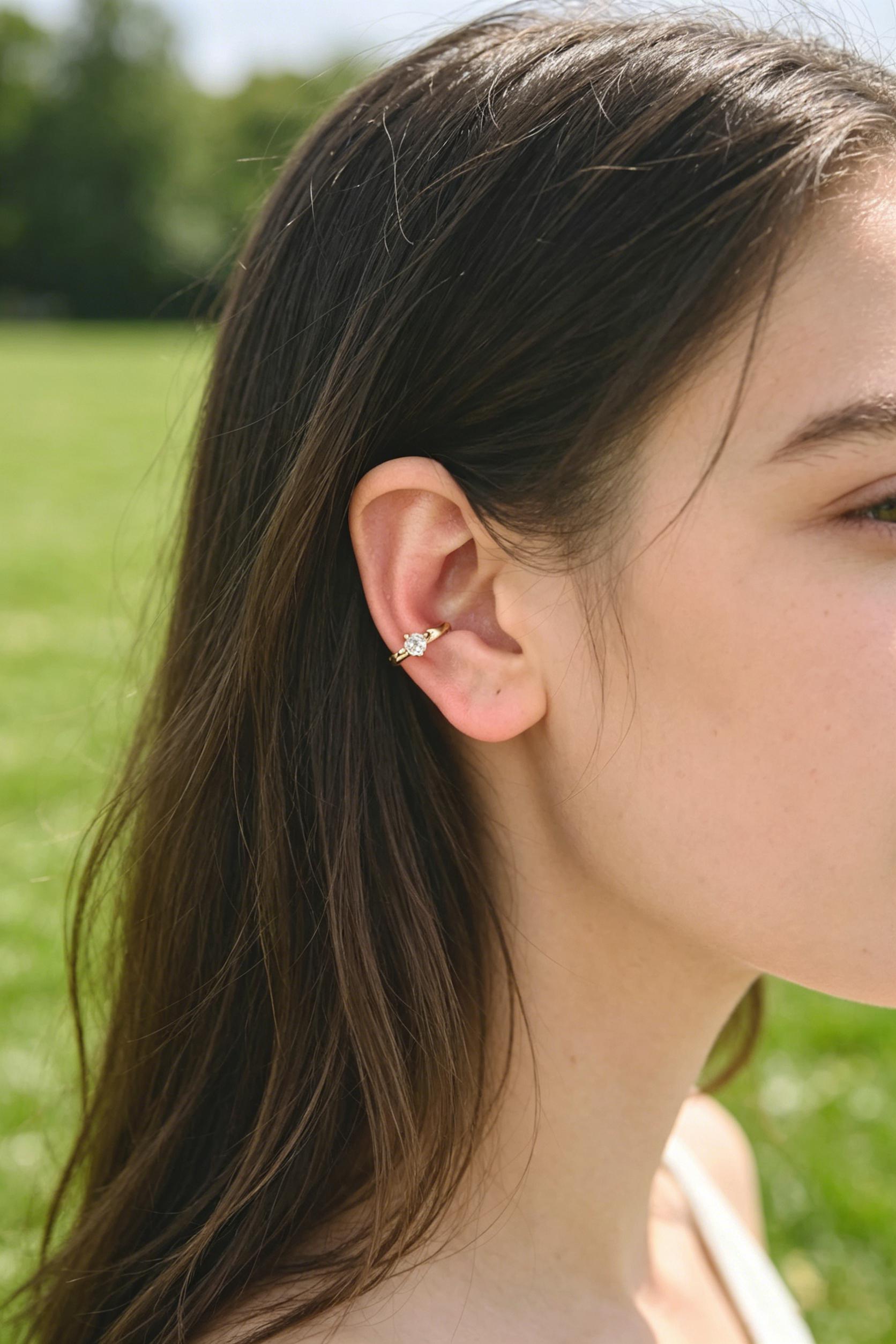 10pcs CZ Pave Gold Ear Cuff, Minimalist Ear Cuff, Dainty Earcuff Earring (GB-3539)