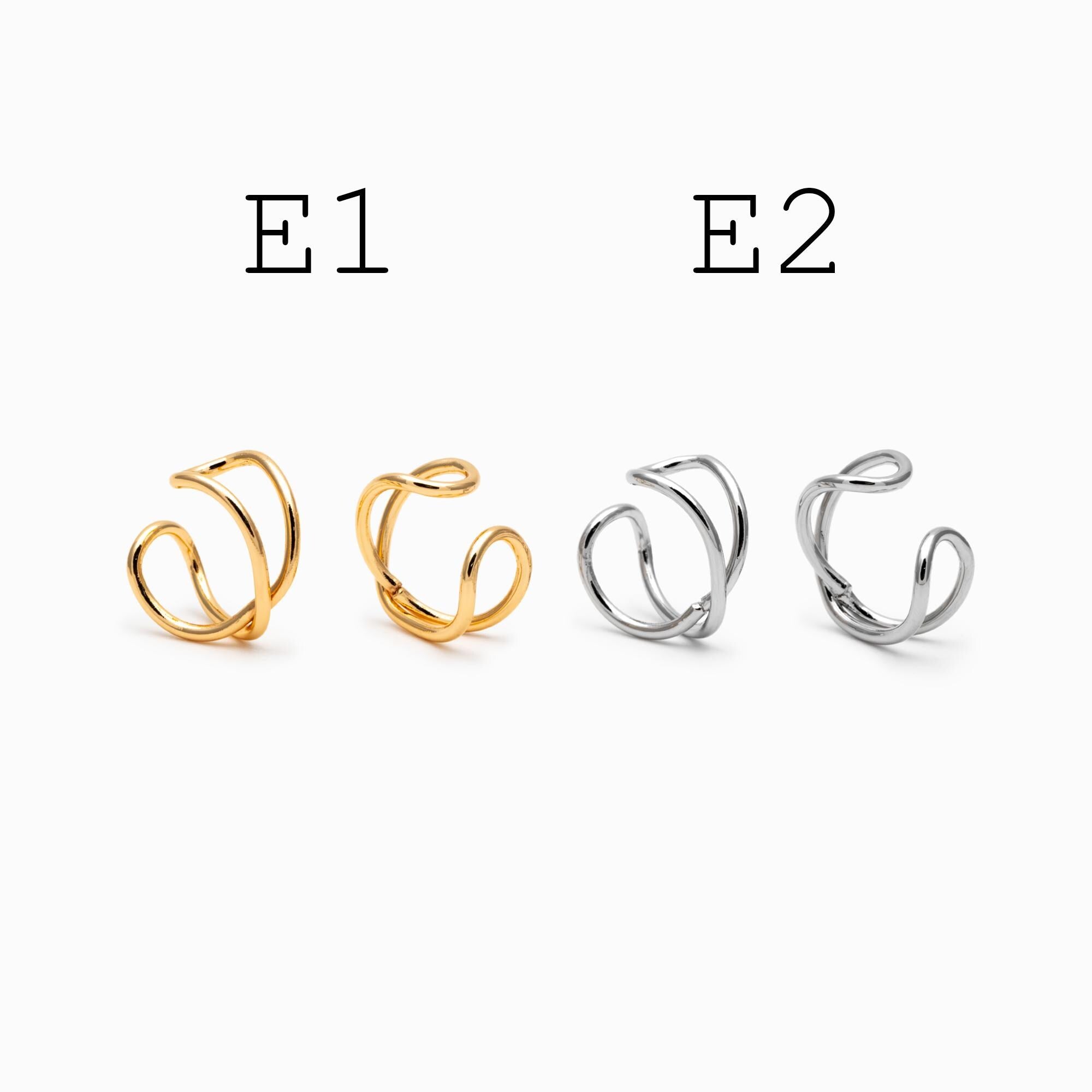 10pcs Gold Ear Cuff, Cartilage, Fake Piercing, Cartilage Ear Cuff, Ear Wrap, Earcuff (GB-2826)