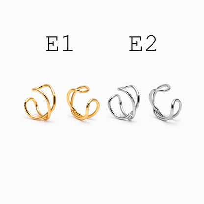 10pcs Gold Ear Cuff, Cartilage, Fake Piercing, Cartilage Ear Cuff, Ear Wrap, Earcuff (GB-2826)