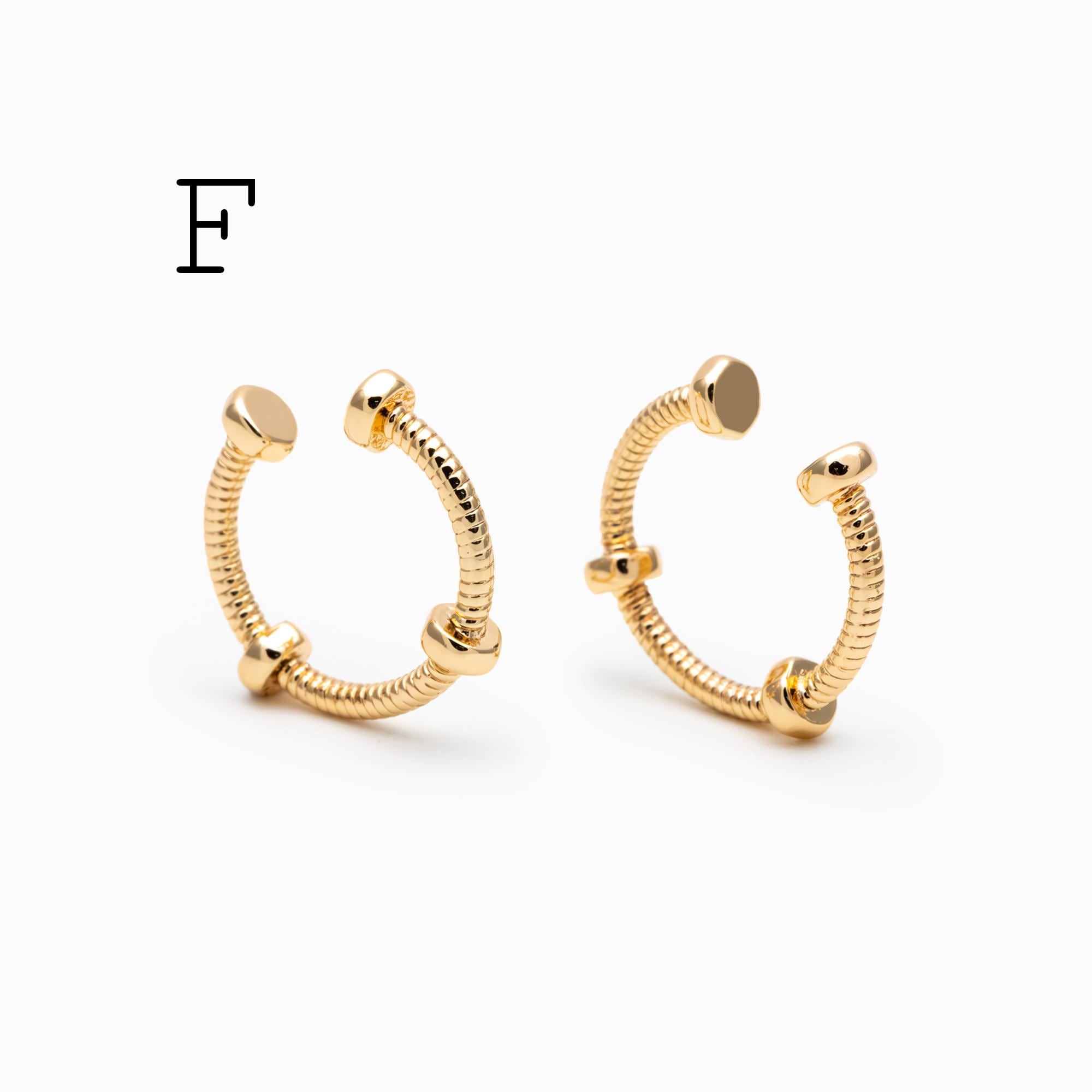 10pcs Gold Ear Cuff, Cartilage, Fake Piercing, Cartilage Ear Cuff, Ear Wrap, Earcuff (GB-2826)