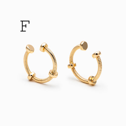 10pcs Gold Ear Cuff, Cartilage, Fake Piercing, Cartilage Ear Cuff, Ear Wrap, Earcuff (GB-2826)
