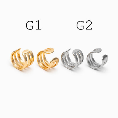 10pcs Gold Ear Cuff, Cartilage, Fake Piercing, Cartilage Ear Cuff, Ear Wrap, Earcuff (GB-2826)
