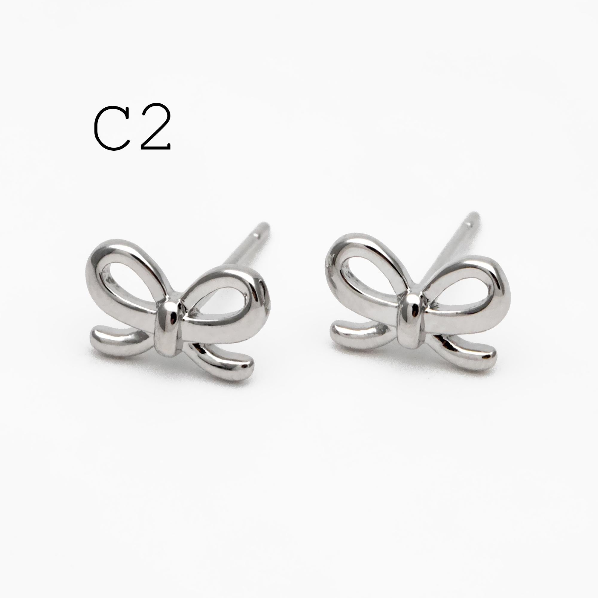 10pcs Gold/ Rhodium plated Brass Christmas Stud Earrings (GB-139)