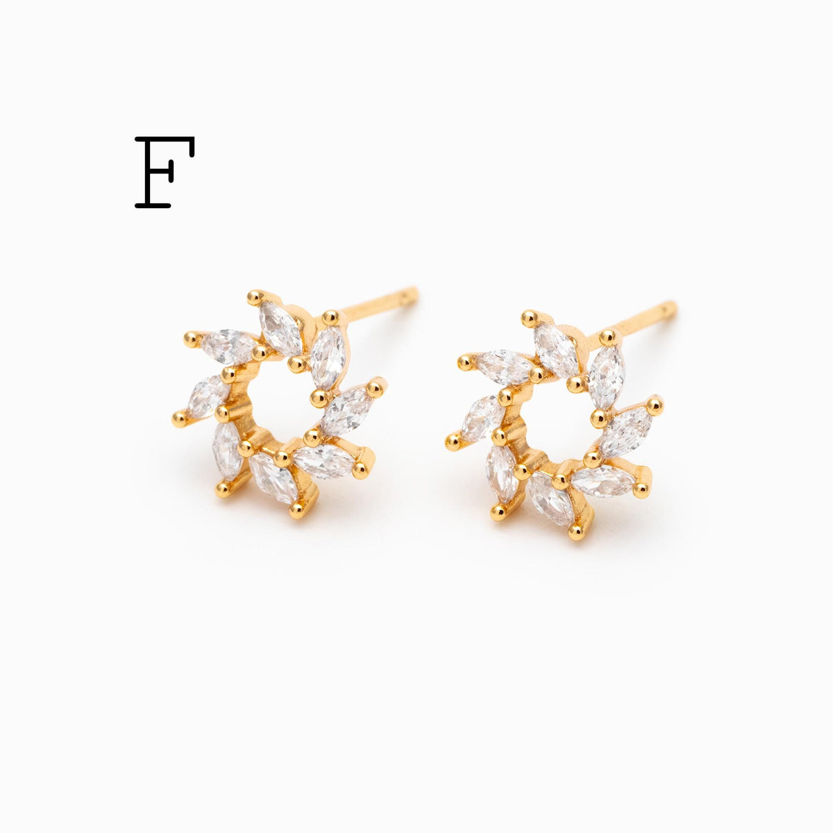 4pcs CZ Pave Dainty Earring, 18K Gold Plated Brass, Jewelry Making, Diy Material, Jewelry Supplies (GB-3369)