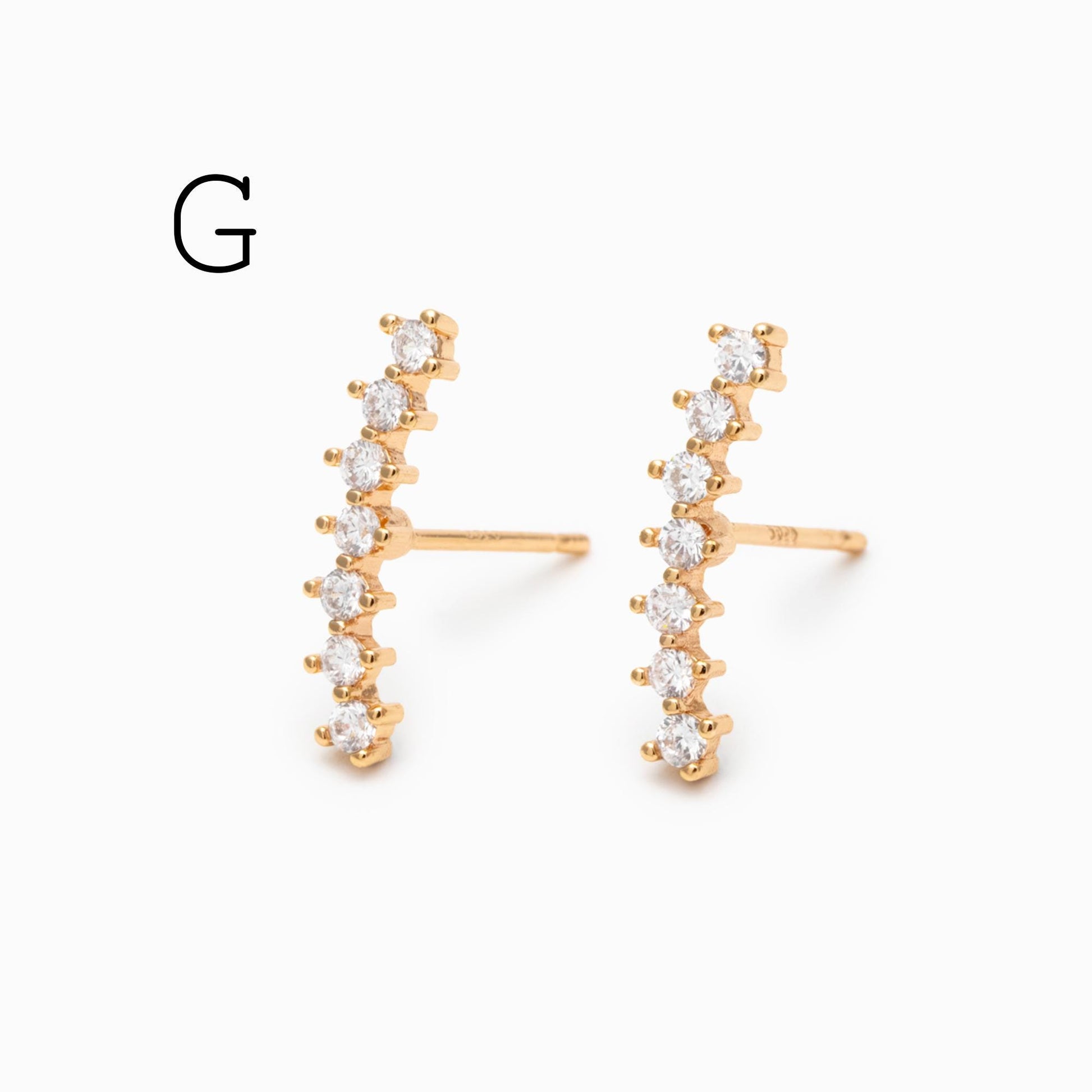 4pcs CZ Pave Dainty Earring, 18K Gold Plated Brass, Jewelry Making, Diy Material, Jewelry Supplies (GB-3369)