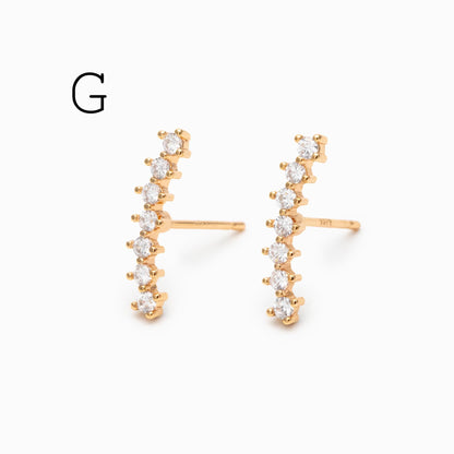 4pcs CZ Pave Dainty Earring, 18K Gold Plated Brass, Jewelry Making, Diy Material, Jewelry Supplies (GB-3369)